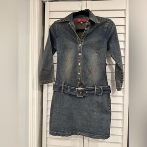 Y2K Hot Kiss Denim Dress